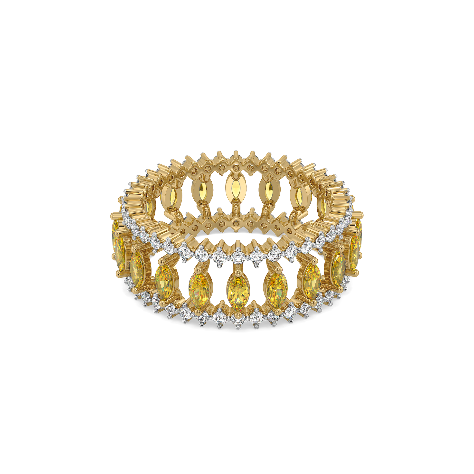 Golden Hour Eternity - Lab Diamond and Citrine Ring