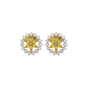 Golden Hour Studs - Lab Diamond and Citrine Earrings