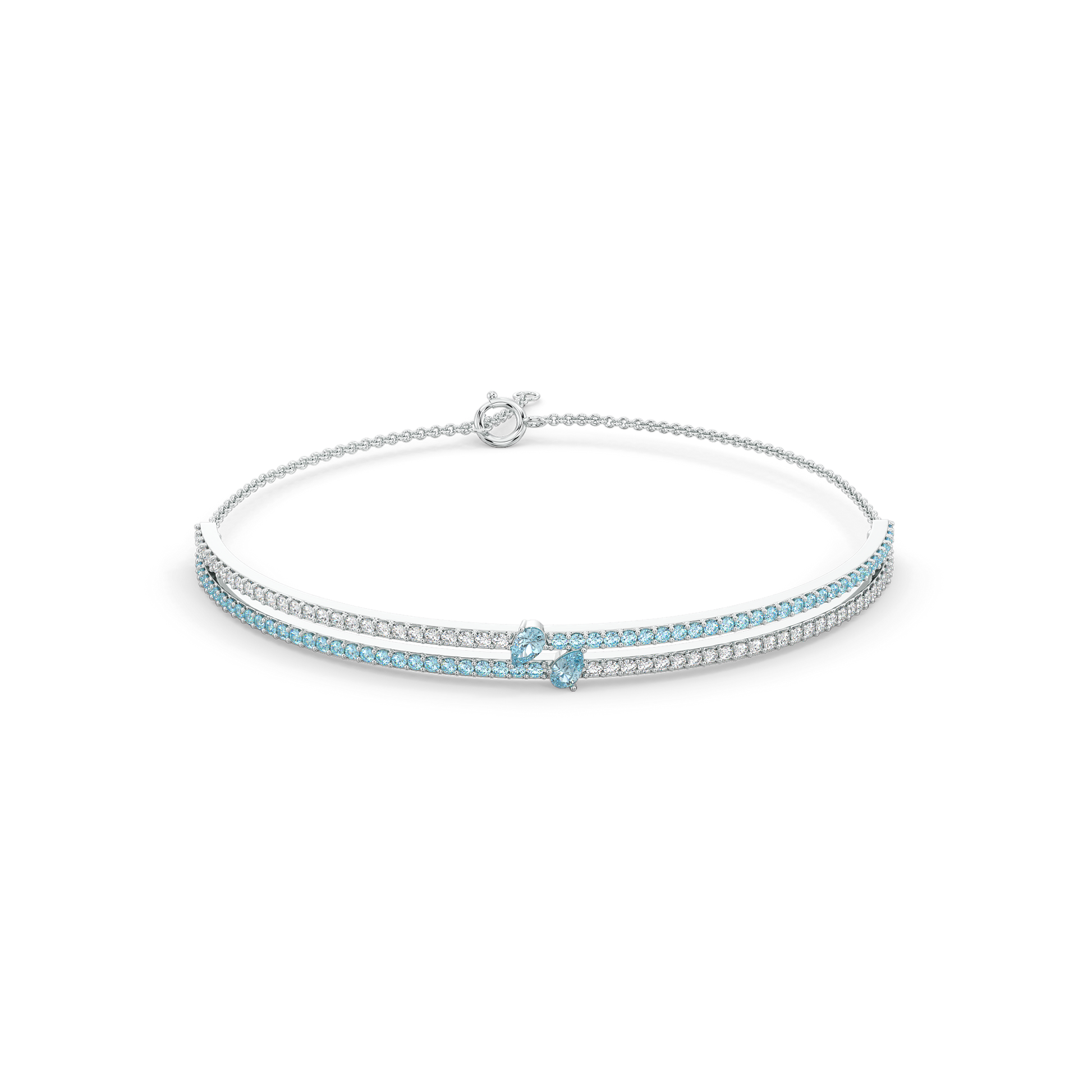 Blue Tide - Aquamarine Lab Diamond Bangle