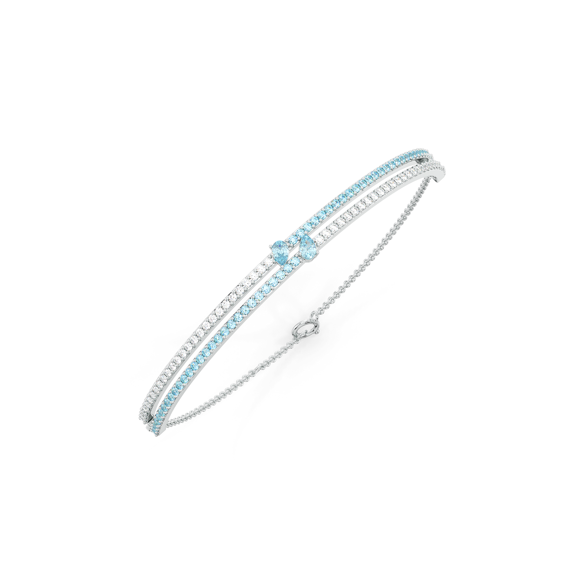 Blue Tide - Aquamarine Lab Diamond Bangle