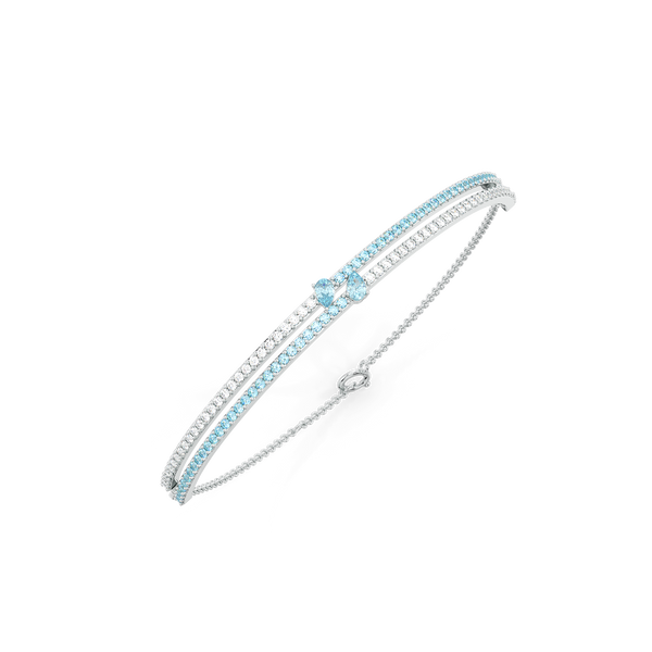 Blue Tide - Aquamarine Lab Diamond Bangle
