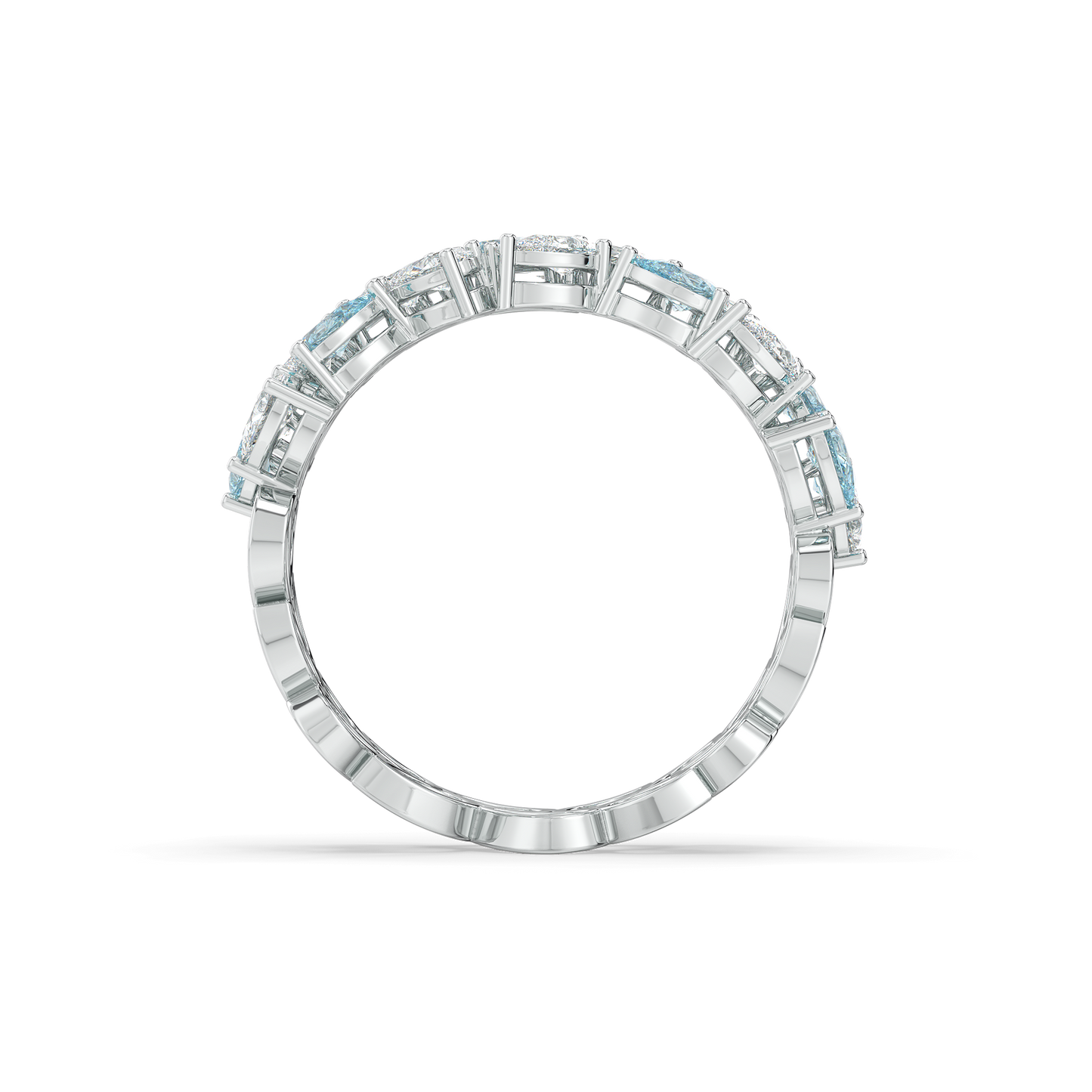 Blue Tide - Aquamarine Lab Diamond Eternity Ring