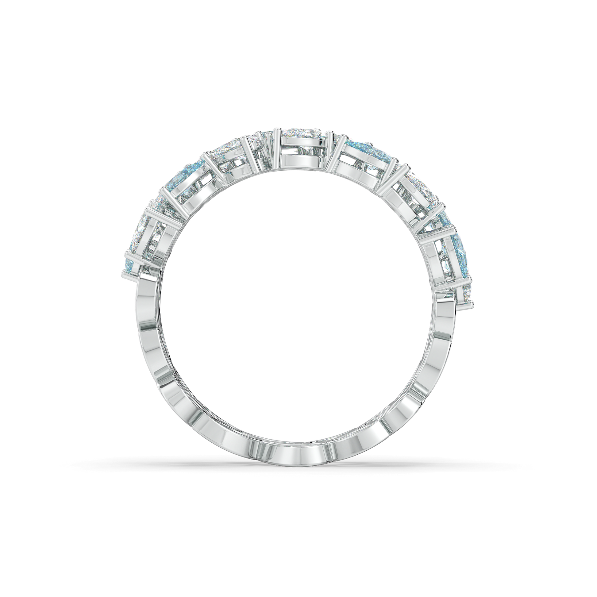 Blue Tide - Aquamarine Lab Diamond Eternity Ring