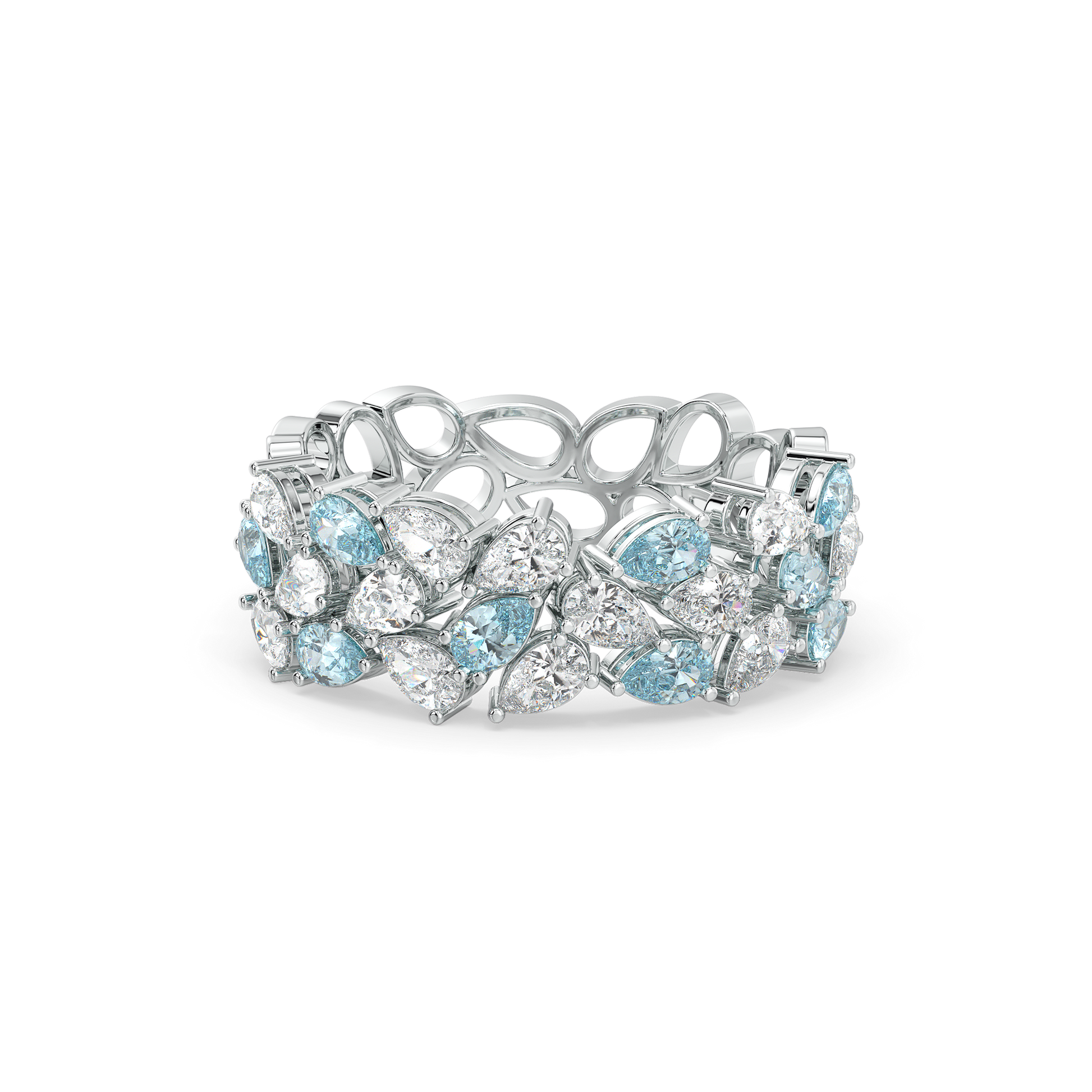 Blue Tide - Aquamarine Lab Diamond Eternity Ring