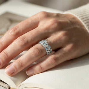 Blue Tide - Aquamarine Lab Diamond Eternity Ring