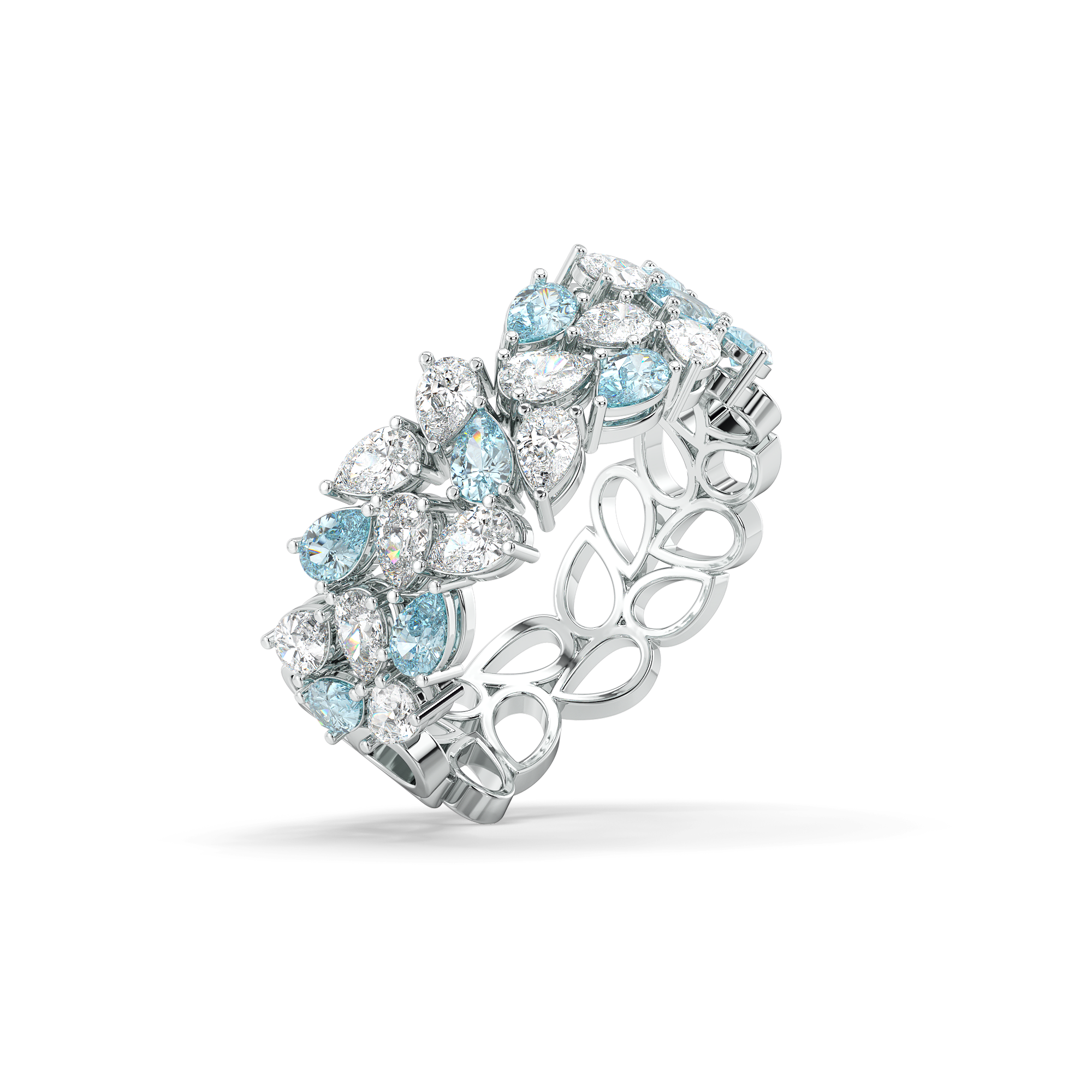 Blue Tide - Aquamarine Lab Diamond Eternity Ring