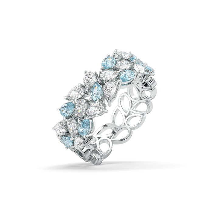 Blue Tide - Aquamarine Lab Diamond Eternity Ring