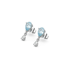 Blue Tide - Aquamarine Lab Diamond Drop Earrings