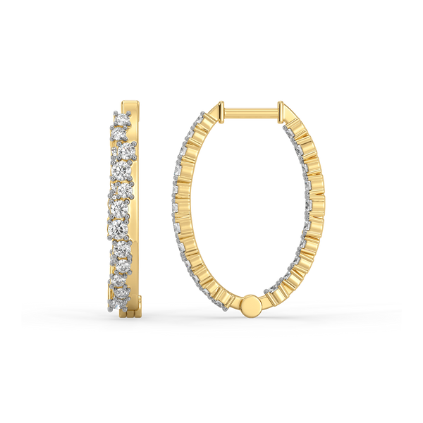  Lukson Daybreak Huggies 18k Gold Lab Grown Diamond Earrings for Women 