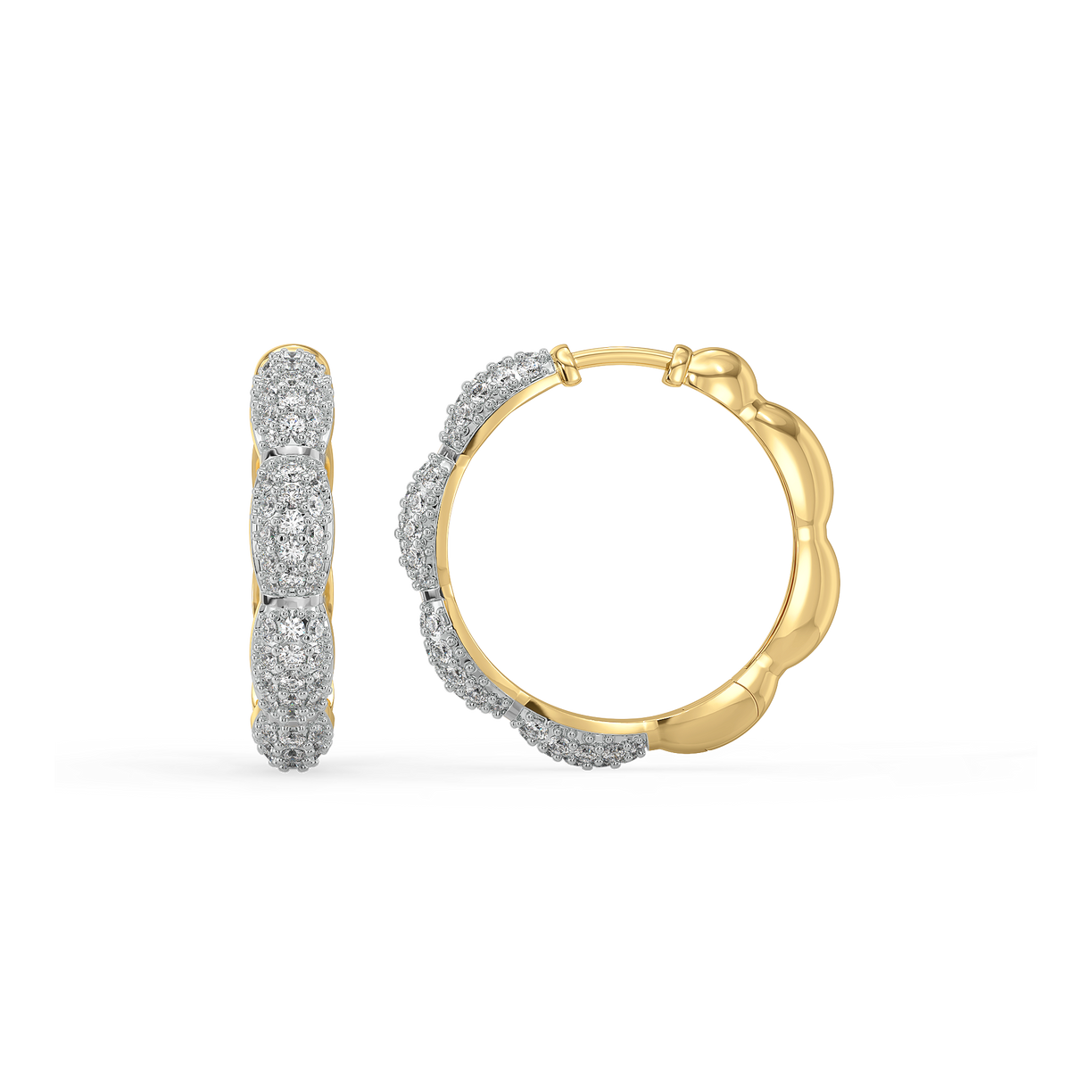 Flora Arc Huggies - Lab Diamond Earrings