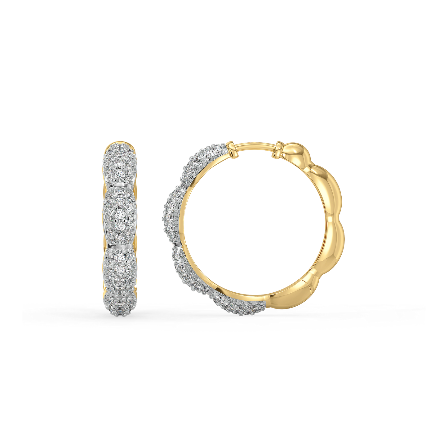 Flora Arc Huggies - Lab Diamond Earrings