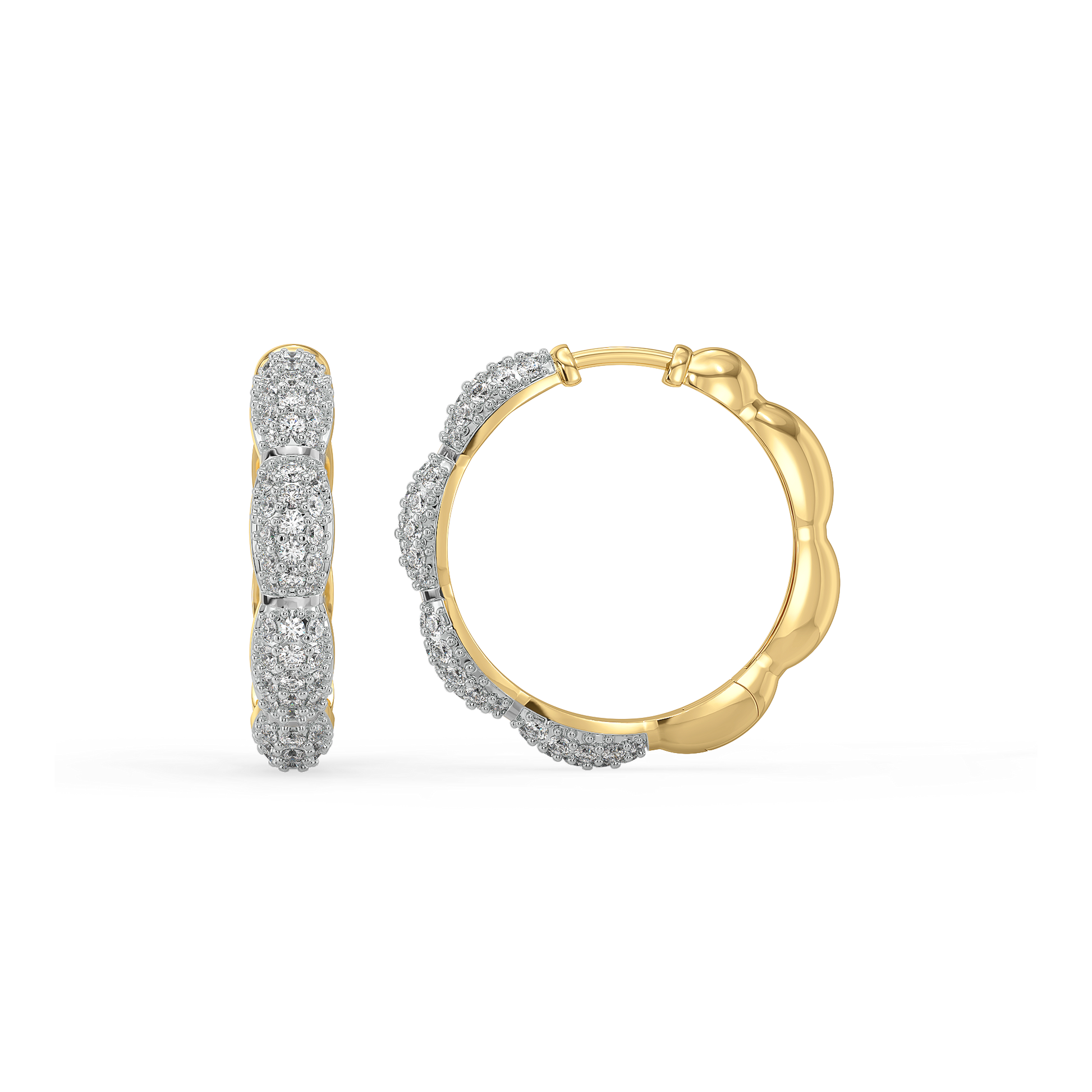 Flora Arc Huggies - Lab Diamond Earrings