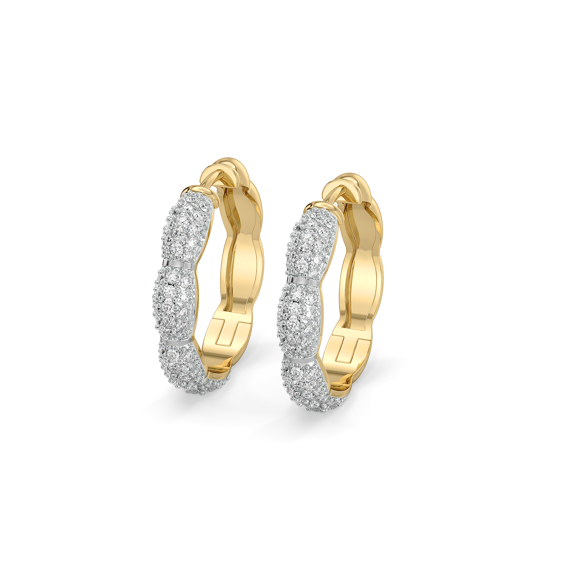 Flora Arc Huggies - Lab Diamond Earrings