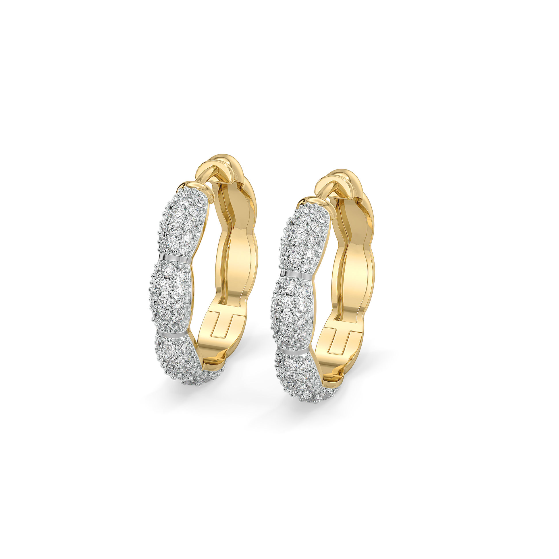 Flora Arc Huggies - Lab Diamond Earrings