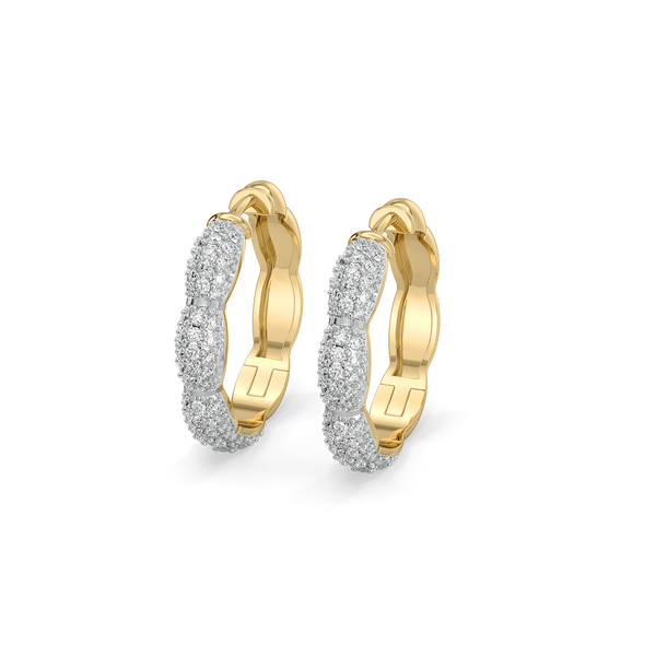 Lukson Flora Arc Huggies Lab Grown  Diamond Earrings