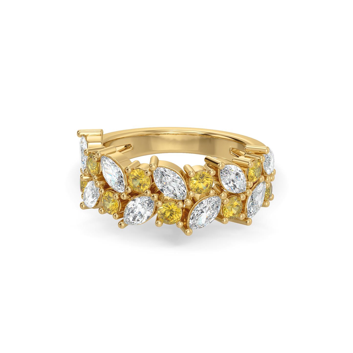 Citrine Petals - Lab Diamond Eternity Ring