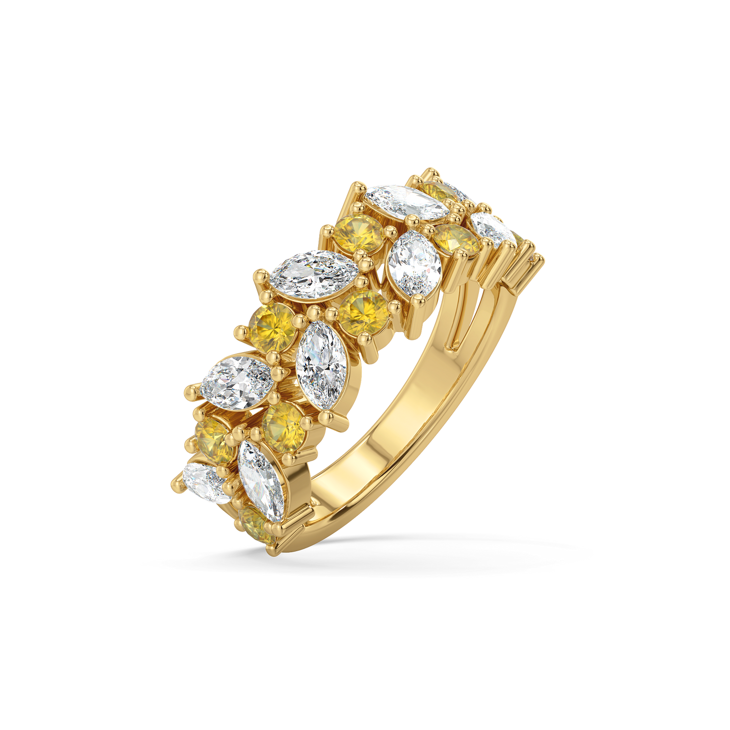 Citrine Petals - Lab Diamond Eternity Ring