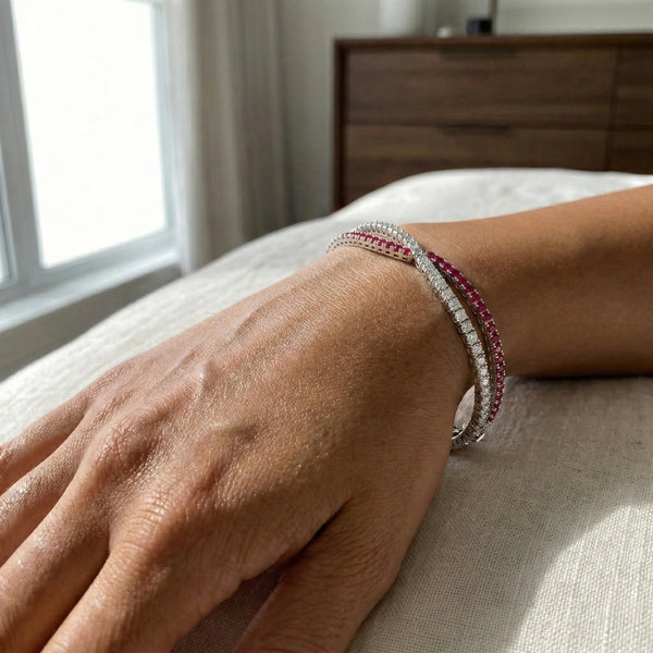 Scarlet Whisper - Lab Diamond Tennis Bracelet