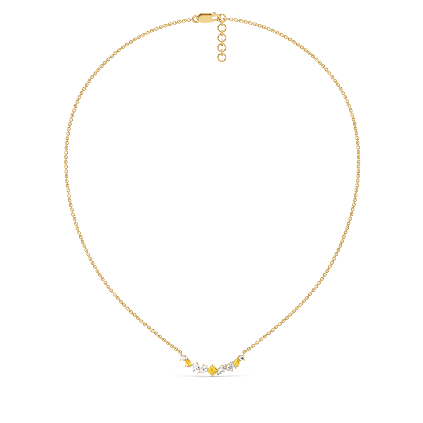 Honeyline - Lab Diamond and Citrine Necklace