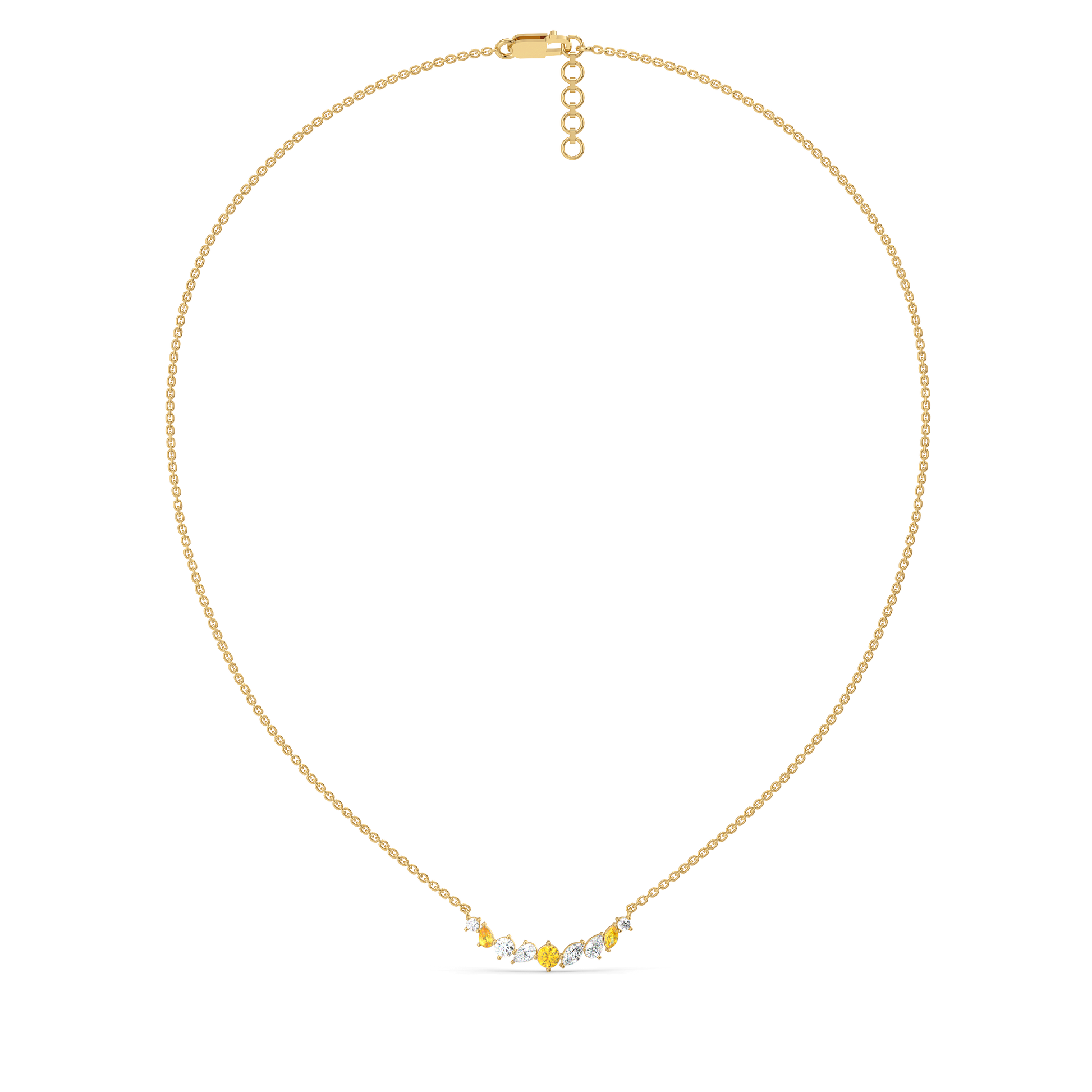 Honeyline - Lab Diamond and Citrine Necklace