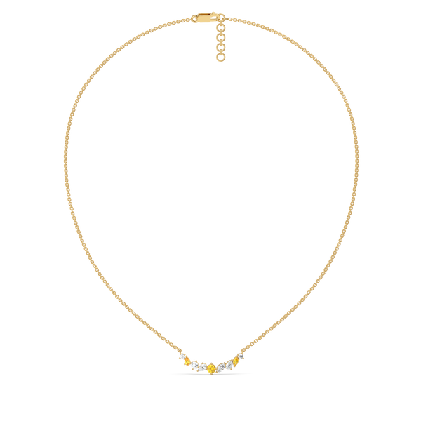 Honeyline - Lab Grown Diamond and Citrine Necklace for Women - Lukson 