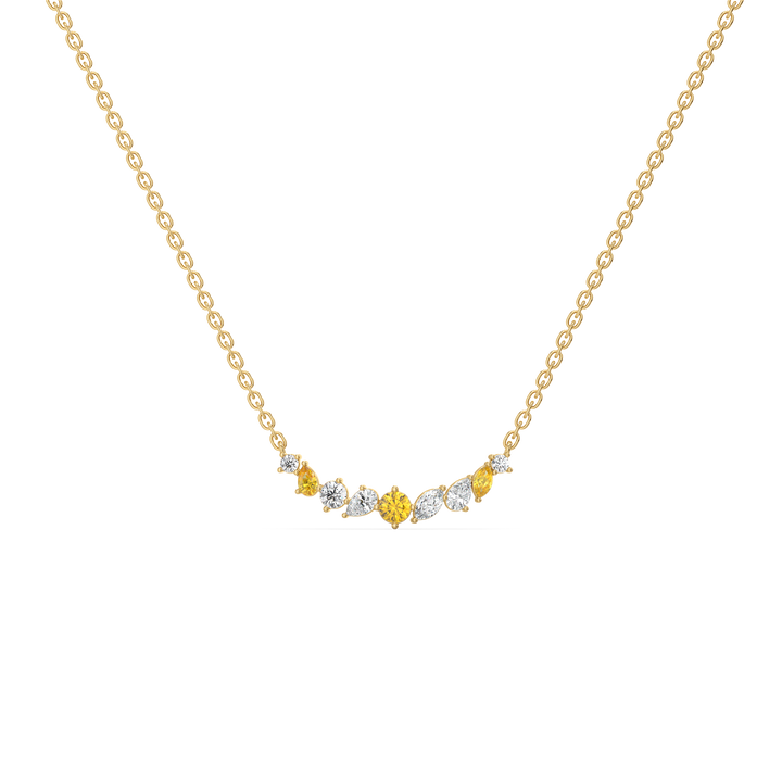 Honeyline - Lab Diamond and Citrine Necklace