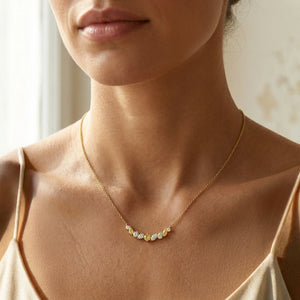Honeyline - Lab Diamond and Citrine Necklace