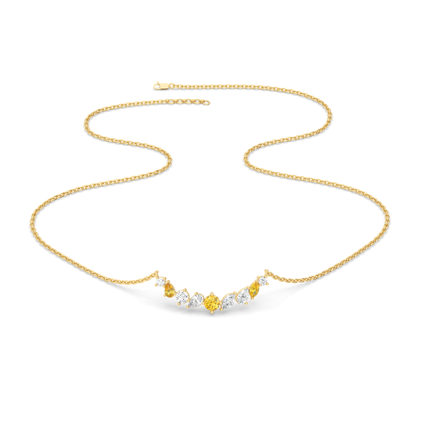 Lukson Honeyline - Lab Grown Diamond and Citrine Necklace