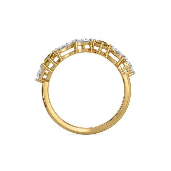 Lukson Honeyline Lab Grown Diamond and Citrine Eternity Ring for Women