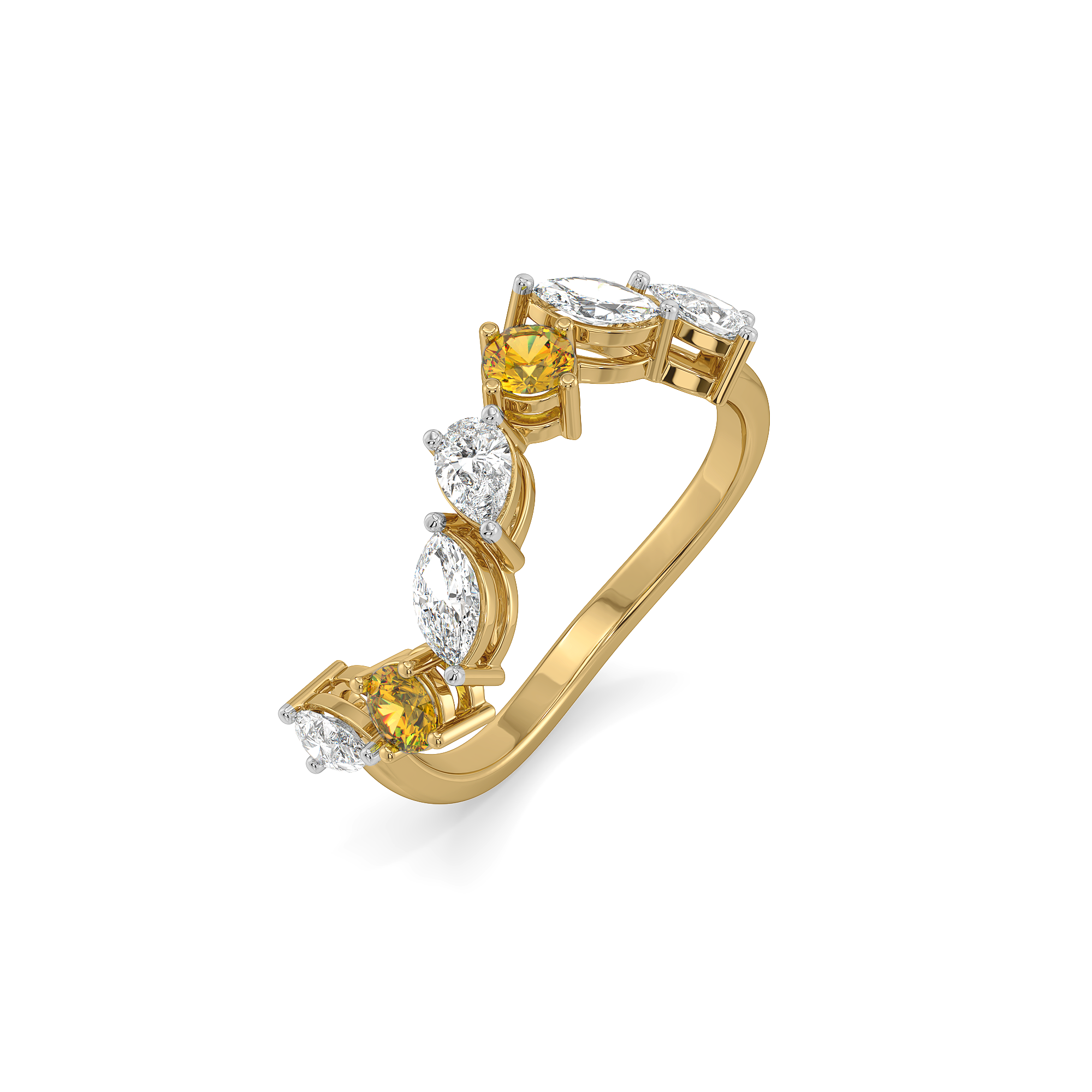Honeyline - Lab Diamond and Citrine Eternity Ring