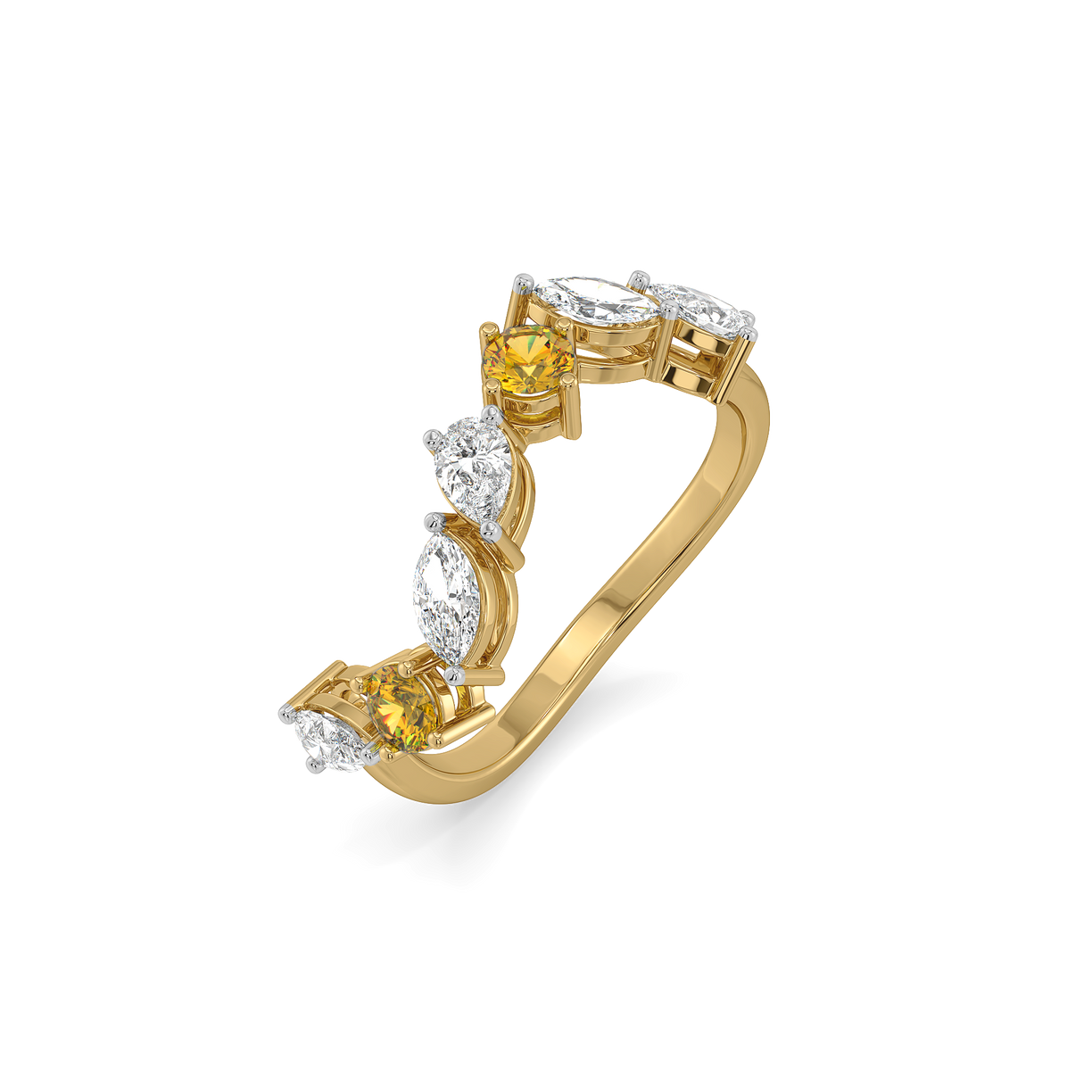 Honeyline - Lab Diamond and Citrine Eternity Ring