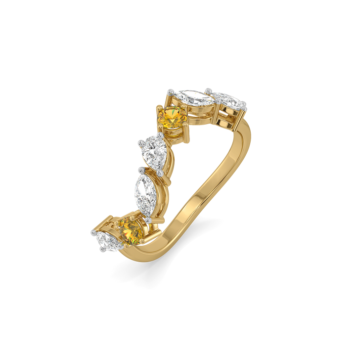 Honeyline - Lab Diamond and Citrine Eternity Ring