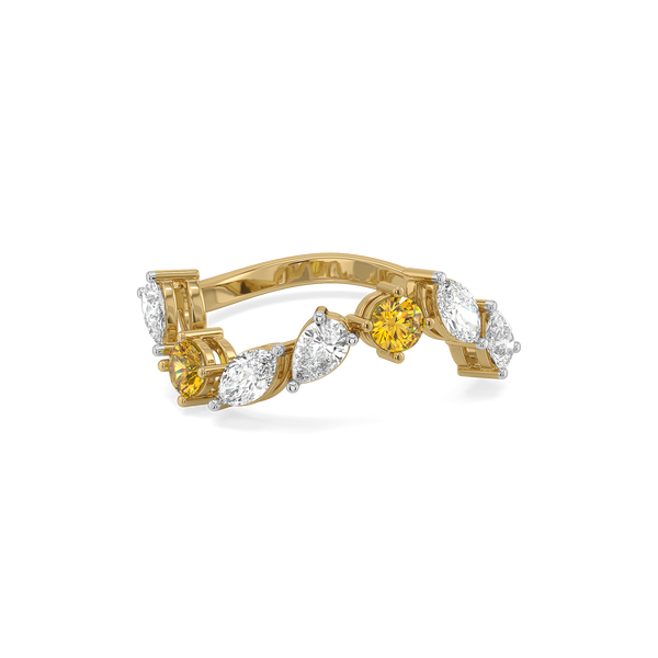 Lukson Honeyline Lab Grown Diamond and Citrine Eternity Ring in India