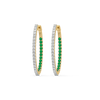 Lukson Green Glow Huggie Lab Grown Diamond Earrings for Women 