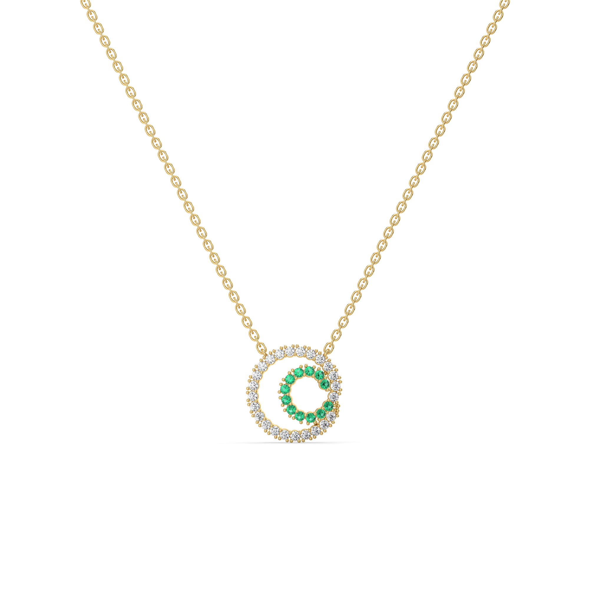 Green Glow - Lab Diamond and Emerald Necklace