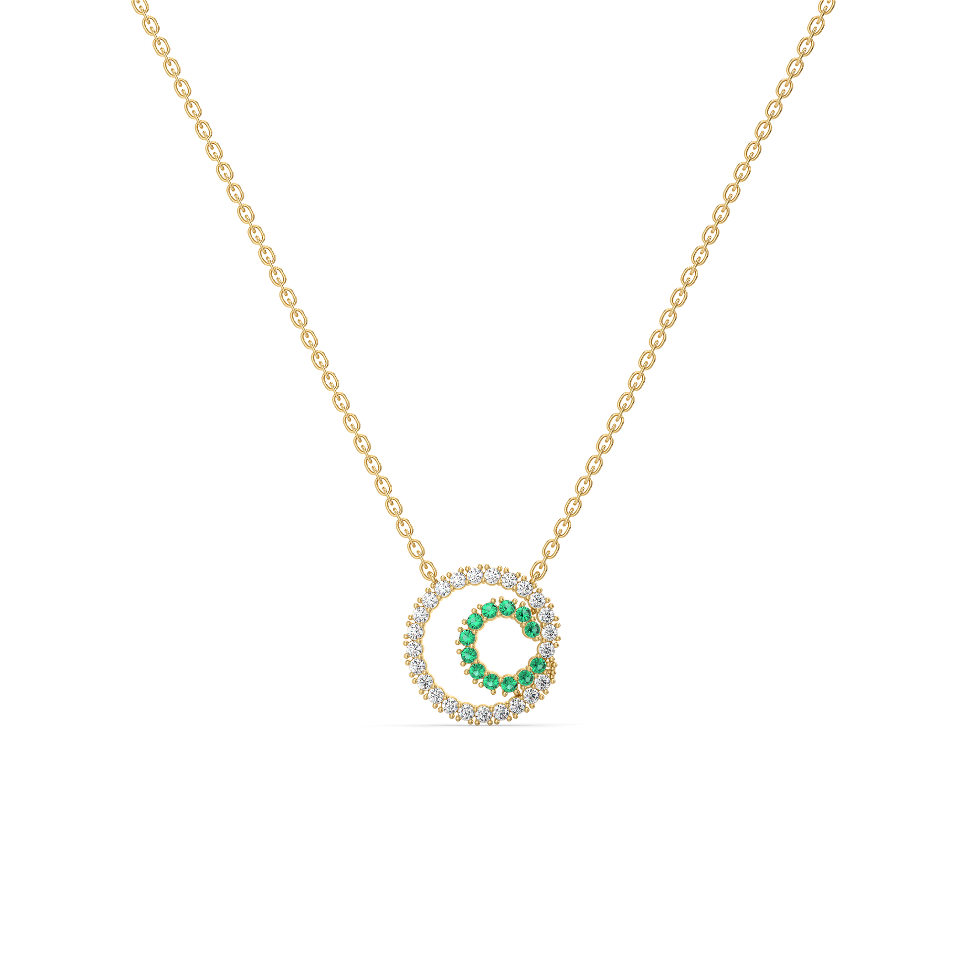 Green Glow - Lab Diamond and Emerald Necklace