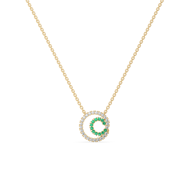 Green Glow - Lab Diamond and Emerald Necklace