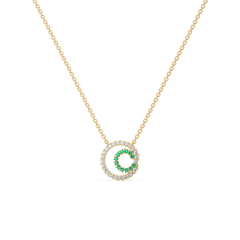 Green Glow - Lab Diamond and Emerald Necklace