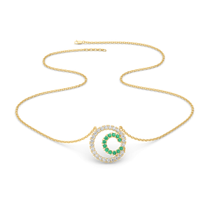 Green Glow - Lab Diamond and Emerald Necklace