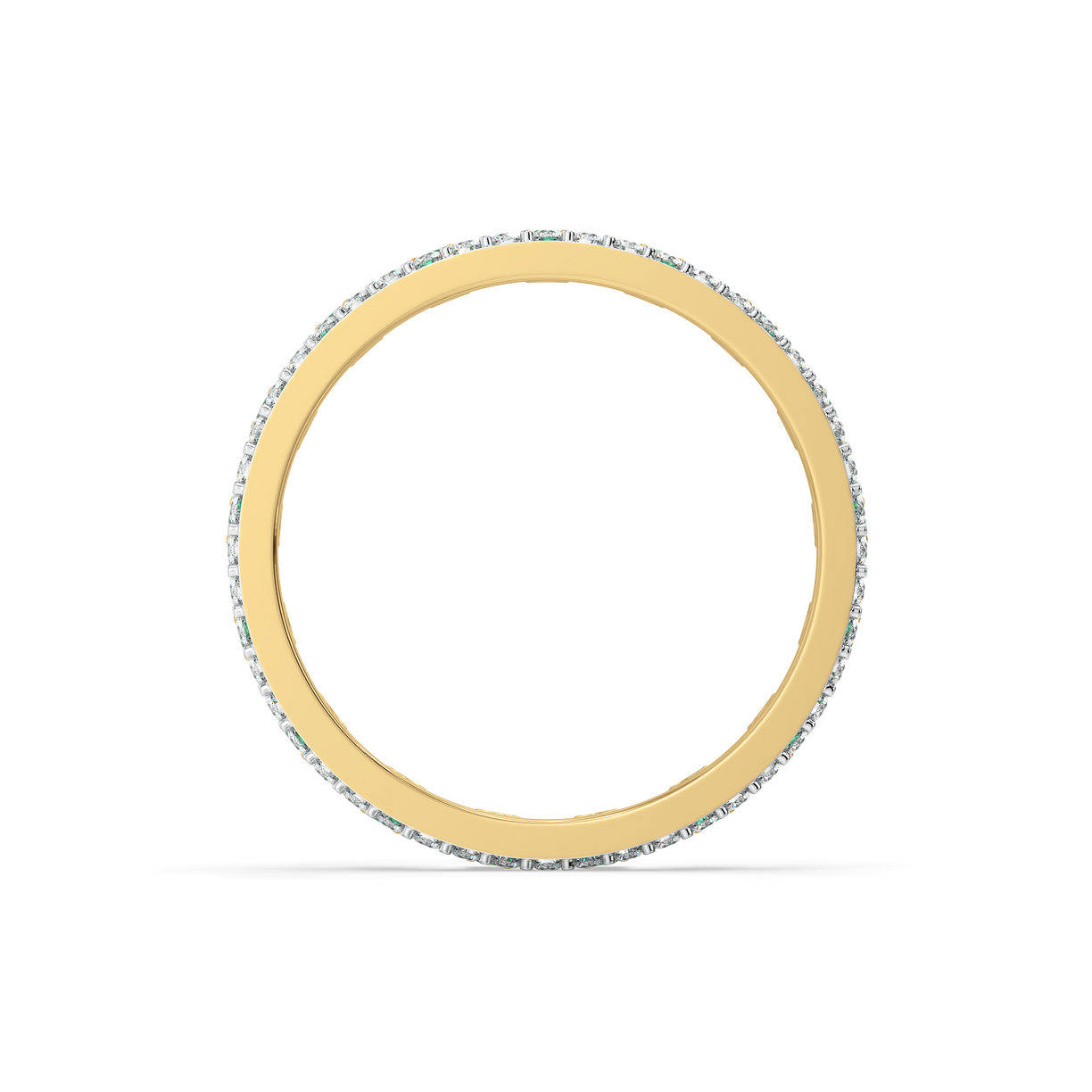 Green Glow - Lab Diamond and Emerald Eternity Ring