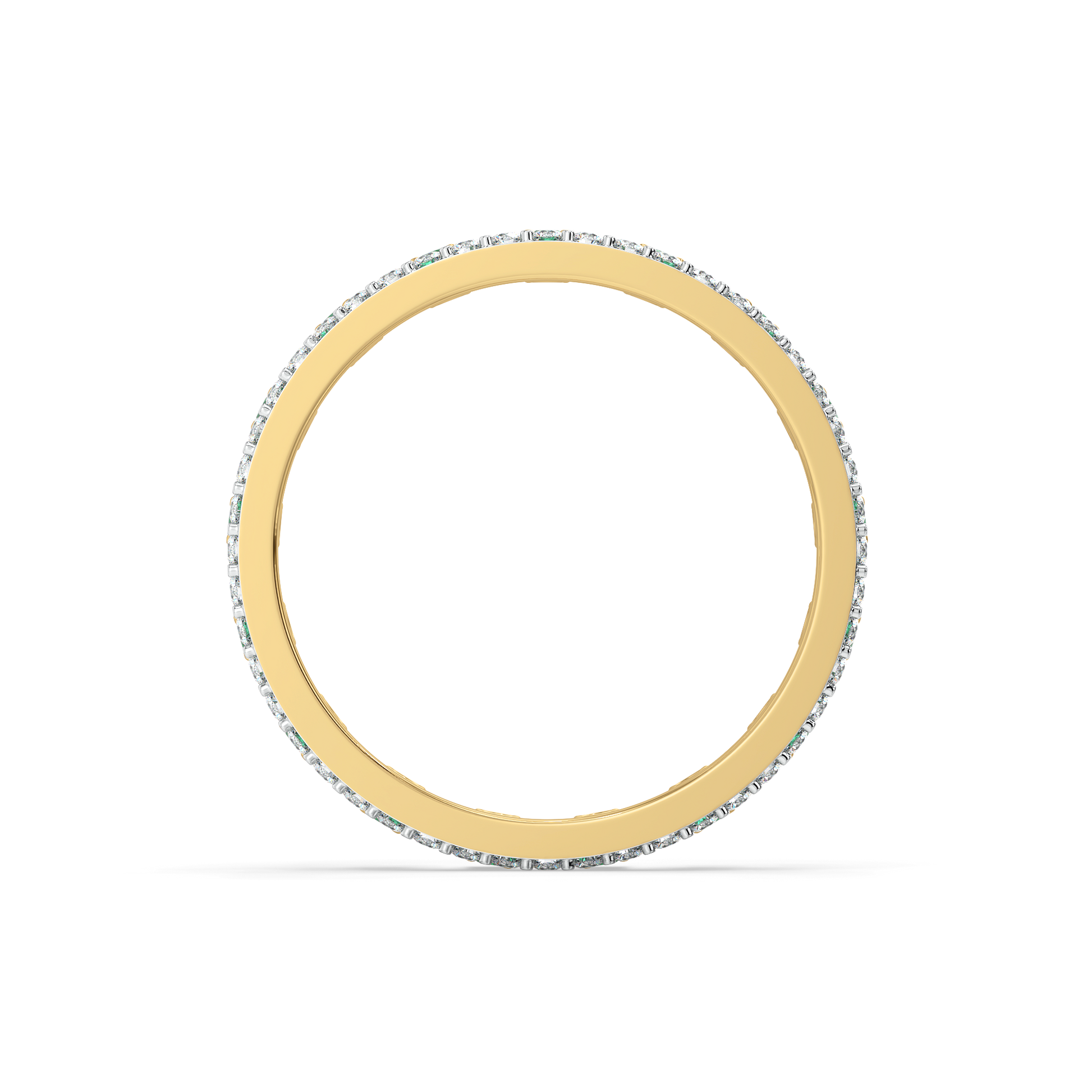 Green Glow - Lab Diamond and Emerald Eternity Ring