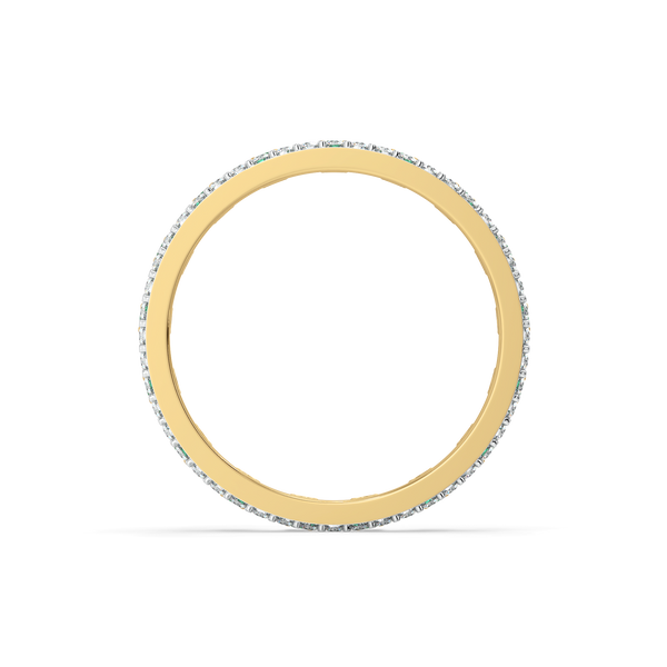 Lukson Lab Grown Diamond and Emerald Eternity Ring in India