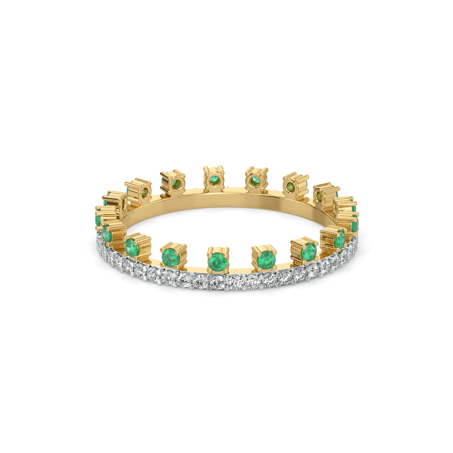 Green Glow - Lab Diamond and Emerald Eternity Ring