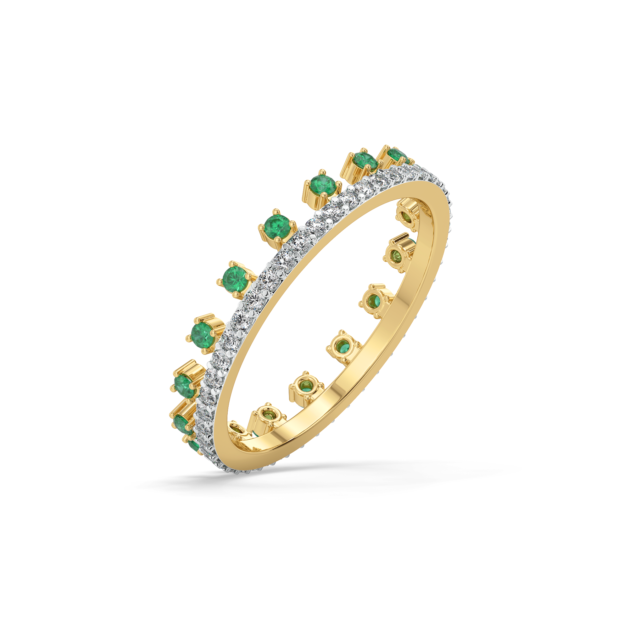 Green Glow - Lab Diamond and Emerald Eternity Ring