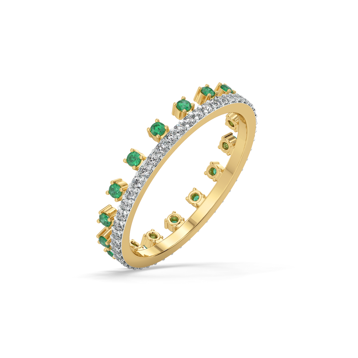 Green Glow - Lab Diamond and Emerald Eternity Ring