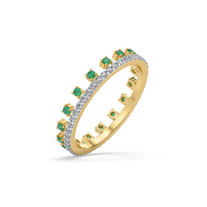 Green Glow - Lab Diamond and Emerald Eternity Ring