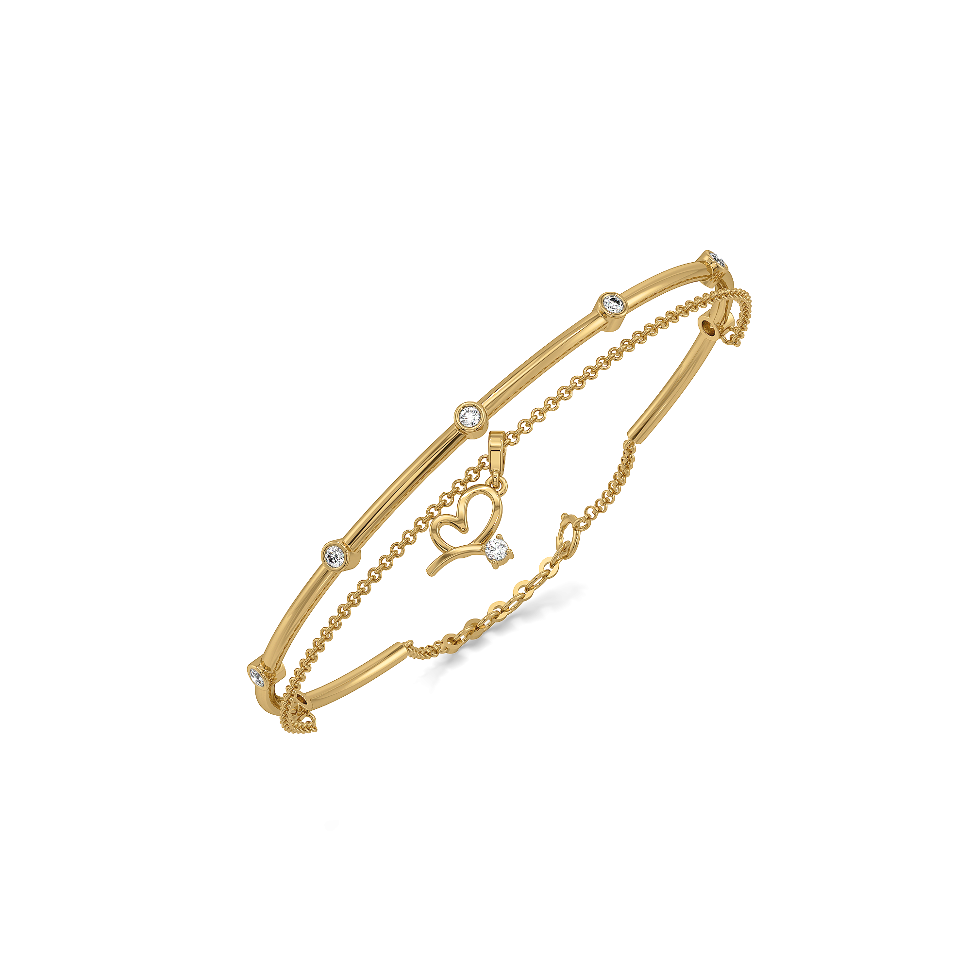 Chic like Rachel - Lab Diamond Layered Bangle