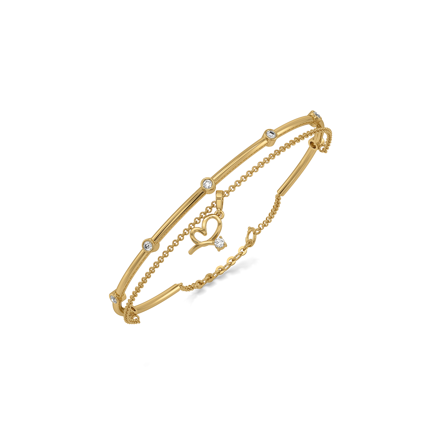 Chic like Rachel - Lab Diamond Layered Bangle