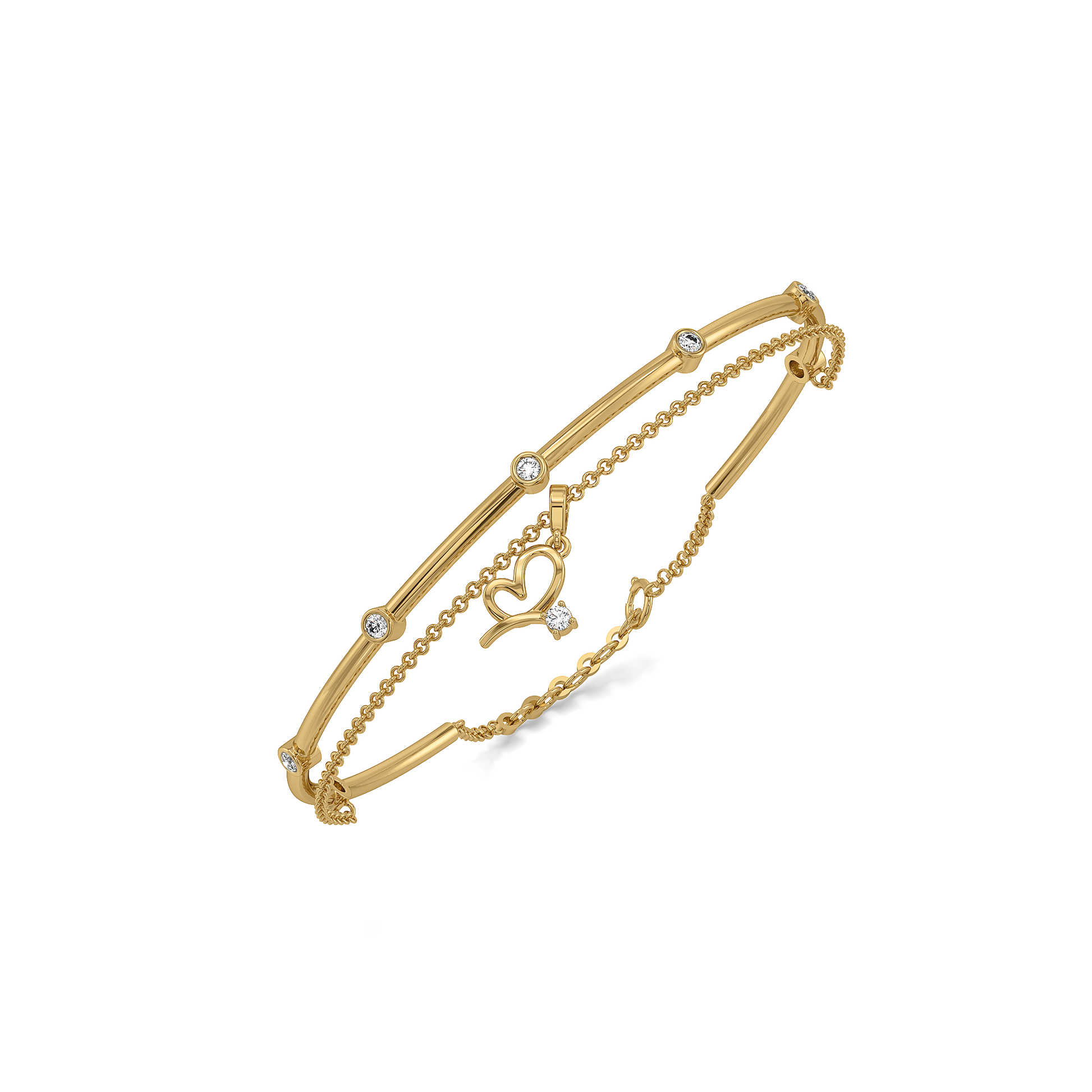 Chic like Rachel - Lab Diamond Layered Bangle