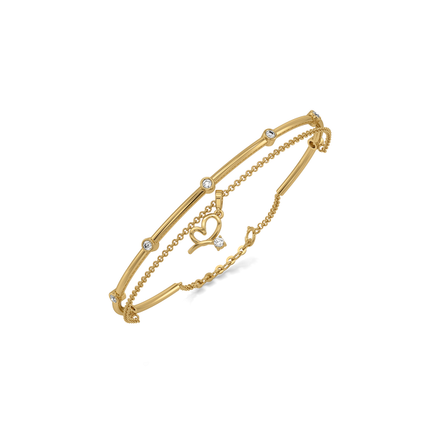 Chic like Rachel - Lab Diamond Layered Bangle